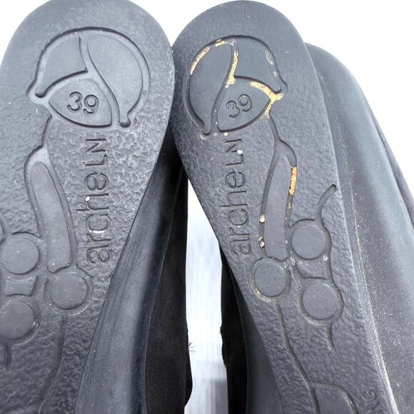 Arche Black Nubuck Wedge Slip On Loafers Hook and Loop Women's Size 8 EU 39 - Picture 5 of 9